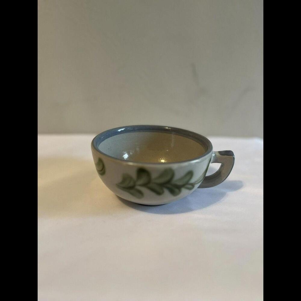 Louisville Pottery STONEWARE Oversized Coffee Cup Floral Design